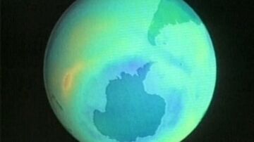 Imagen de un agujero en la capa de ozono sobre la Ant&aacute;rtida