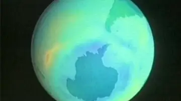 Imagen de un agujero en la capa de ozono sobre la Antártida Imagen de un agujero en la capa de ozono sobre la Antártida