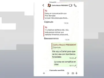 Mensajes entre Pradas y Mazón Mensajes entre Pradas y Mazón