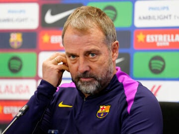 Hansi Flick, en rueda de prensa