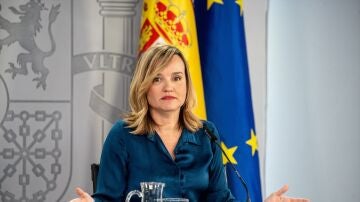 La ministra de Educaci&oacute;n, Formaci&oacute;n Profesional y Deportes y portavoz del Gobierno, Pilar Alegr&iacute;a, durante una rueda de prensa