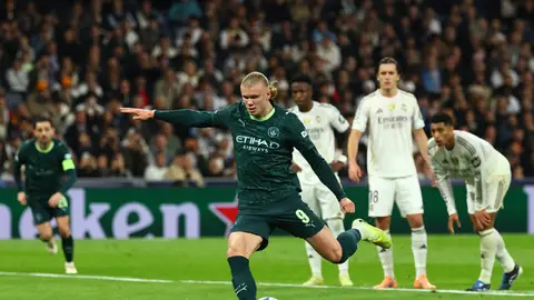 El gol de Haaland al Real Madrid de penalti El gol de Haaland al Real Madrid de penalti