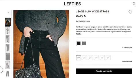 Vaqueros denim negros con brillantes decorativos Vaqueros denim negros con brillantes decorativos