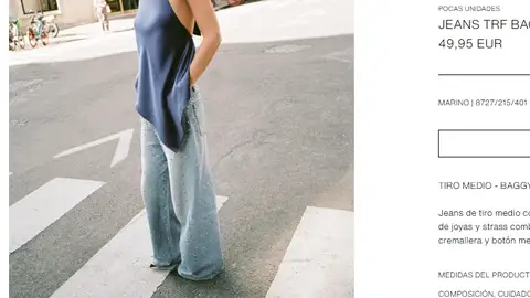 Vaqueros denim con brillantes decorativos Vaqueros denim con brillantes decorativos