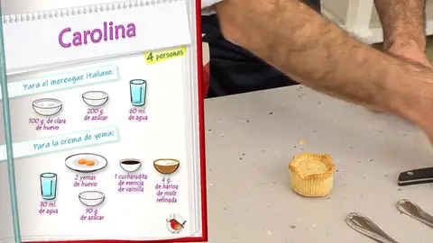 Ingredientes para el merengue italiano y la crema de yema Ingredientes para el merengue italiano y la crema de yema