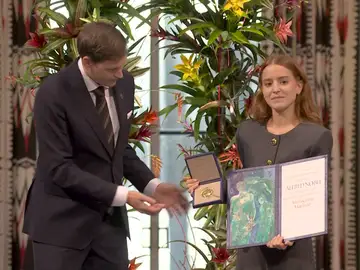La hija de María Corina Machado recoge el premio Nobel de su madre en la ceremonia La hija de María Corina Machado recoge el premio Nobel de su madre en la ceremonia