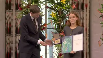 La hija de María Corina Machado recoge el premio Nobel de su madre en la ceremonia La hija de María Corina Machado recoge el premio Nobel de su madre en la ceremonia