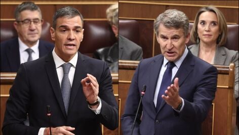 Pedro S&aacute;nchez y Alberto N&uacute;&ntilde;ez Feij&oacute;o en el Congreso de los Diputados