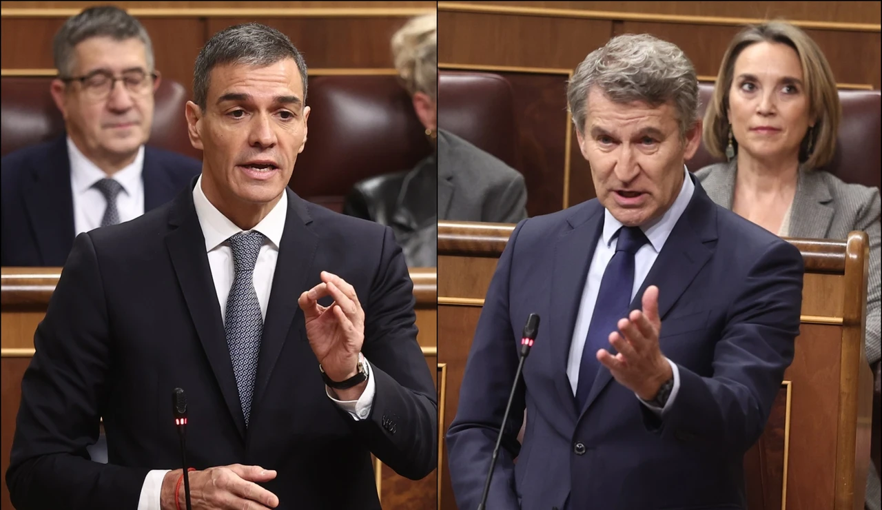 Pedro Sánchez y Alberto Núñez Feijóo en el Congreso de los Diputados