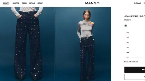 Vaqueros denim con cristales decorativos Vaqueros denim con cristales decorativos