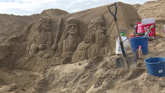 El Belén de arena de Las Canteras en 2025 El Belén de arena más famoso del mundo celebra su 20 aniversario en Las Canteras