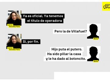 El mensaje entre Leonor y Natan sobre &Aacute;balos: "Hijo puta el putero. Ha sido pillar la casa y le ha dado al botoncito"