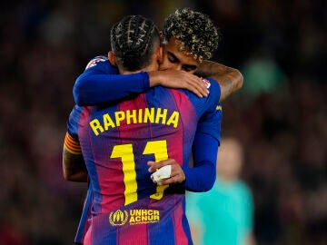 Raphinha celebra su gol ante Osasuna