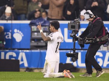 Rodrygo Goes celebra su gol en Mendizorroza (1-2)