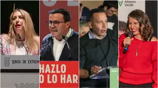 ¿Quién ganará las elecciones de Extremadura de hoy 21 de diciembre? Esto dicen las encuestas y los últimos sondeos Los candidatos a las elecciones autonómicas de Extremadura. María Guardiola (PP), Miguel Ángel Gallardo(PSOE), Óscar Fernández (Vox) e Irene de Miguel (Unidas por Extremadura)