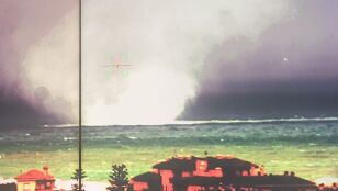 La manga marina que ha impactado en localidad de Rota