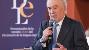 El director de la Real Academia Espa&ntilde;ola, Santiago Mu&ntilde;oz Machado, interviene durante la presentaci&oacute;n de la versi&oacute;n 23.8.1 del Diccionario de la lengua espa&ntilde;ola, en la Real Academia Espa&ntilde;ola