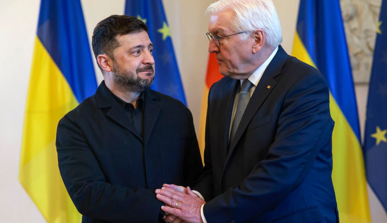 Zelenski con el presidente alem&aacute;n Frank- Walter.