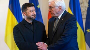 Zelenski con el presidente alem&aacute;n Frank- Walter.