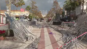 Alumbrado en Mijas destrozado Alumbrado en Mijas destrozado