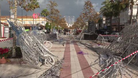 Alumbrado en Mijas destrozado