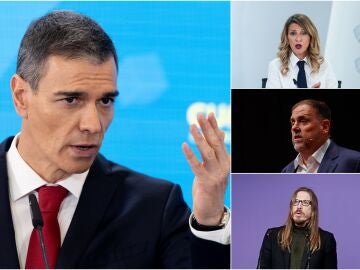 Pedro S&aacute;nchez y algunos de sus socios de Gobierno