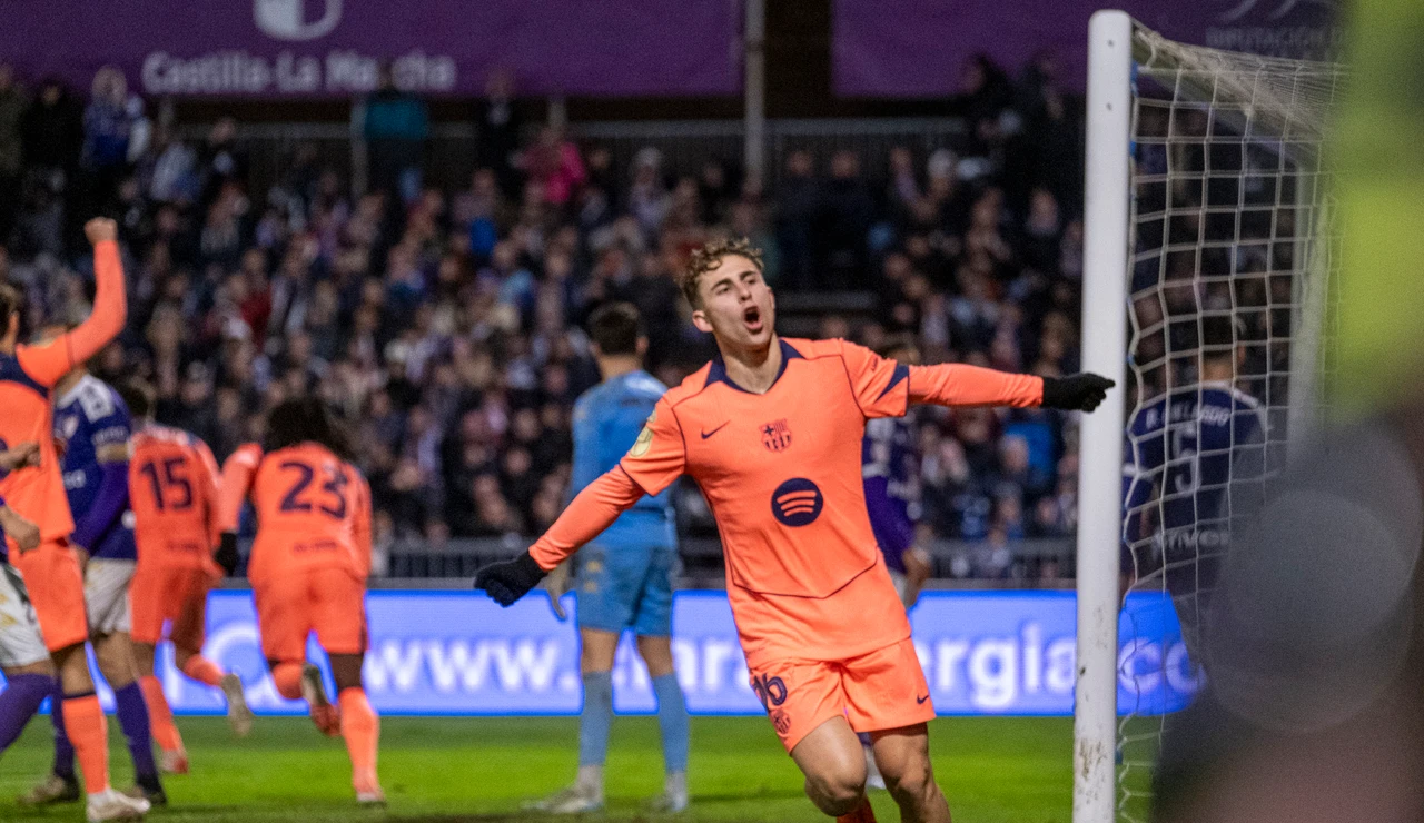 Fermín celebra el gol de Christensen ante el Guadalajara