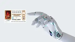 Este será el Gordo de la Lotería de Navidad 2025 según la inteligencia artificial Montaje de una mano robot con un décimo de la Lotería de Navidad 2025