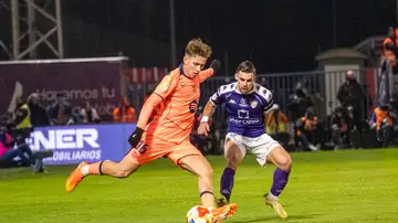 Fermín, en acción ante el Guadalajara Fermín, en acción ante el Guadalajara