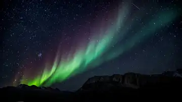 Imagen de archivo de una aurora boreal Imagen de archivo de una aurora boreal