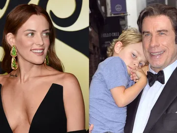 Riley Keough y John Travolta y su hijo Ben Riley Keough y John Travolta y su hijo Ben