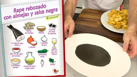 Ingredientes Rape rebozado con almejas y salsa negra Ingredientes Rape rebozado con almejas y salsa negra
