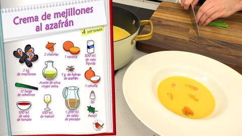 Ingredientes Crema de mejillones al azafrán