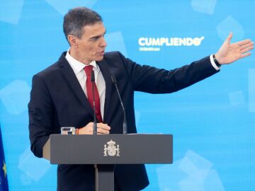 Pedro S&aacute;nchez durante una rueda de prensa