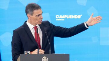 Pedro S&aacute;nchez durante una rueda de prensa