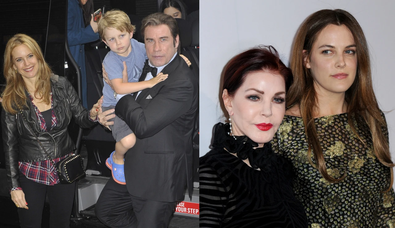 Kelly Preston, Ben Travolta, John Travolta, Priscilla Presley y Riley Keough