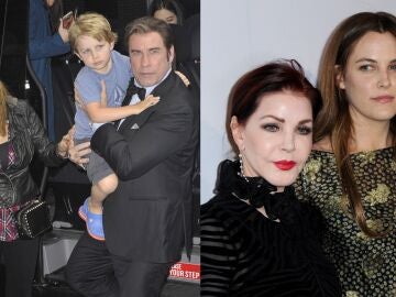 Kelly Preston, Ben Travolta, John Travolta, Priscilla Presley y Riley Keough