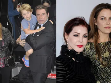 Kelly Preston, Ben Travolta, John Travolta, Priscilla Presley y Riley Keough Kelly Preston, Ben Travolta, John Travolta, Priscilla Presley y Riley Keough