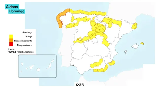 La llegada del invierno trae fuerte oleaje, lluvias y nevadas con avisos en gran parte de España La llegada del invierno trae fuerte oleaje, lluvias y nevadas con avisos en gran parte de España