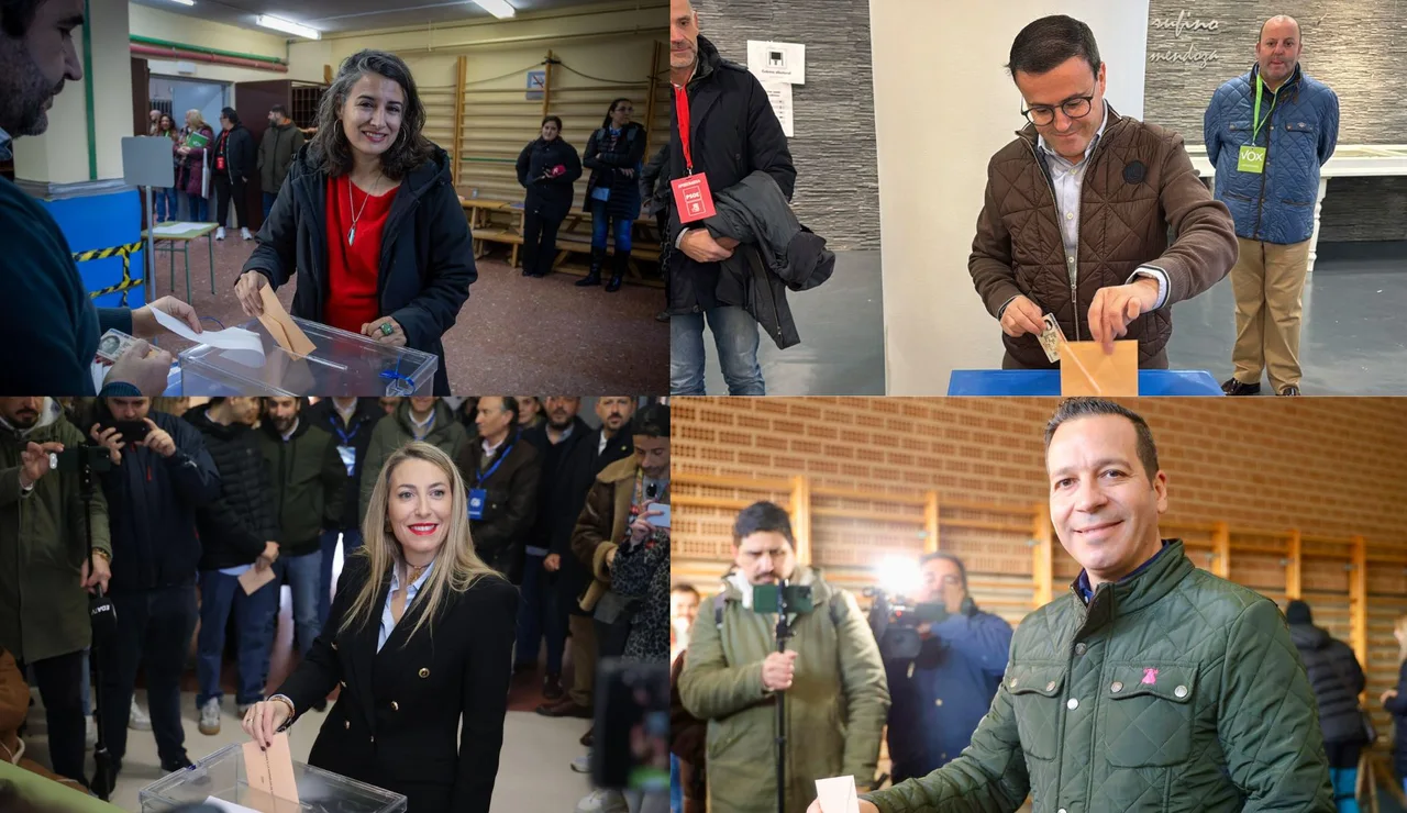Imagen de los candidatos extremeños votando
