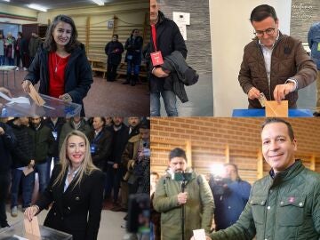 Imagen de los candidatos extreme&ntilde;os votando 