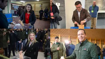 Imagen de los candidatos extremeños votando Imagen de los candidatos extremeños votando