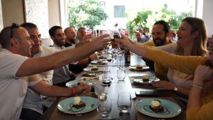 Cena de Navidad con amigos