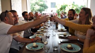 Cena de Navidad con amigos