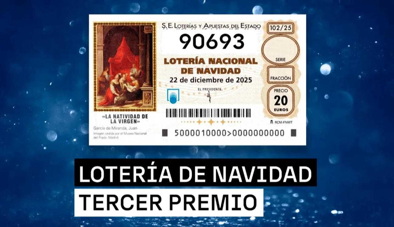 90693, el tercer premio de la Lotería de Navidad 2025