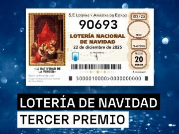 90693, el tercer premio de la Loter&iacute;a de Navidad 2025