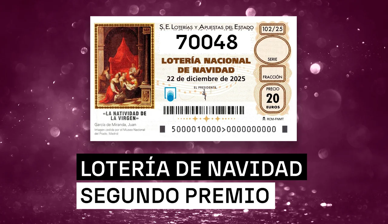 70048, el segundo premio de la Lotería de Navidad 2025