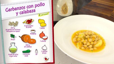 Ingredientes Garbanzos con pollo y calabaza