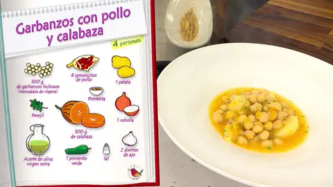 Ingredientes Garbanzos con pollo y calabaza Ingredientes Garbanzos con pollo y calabaza