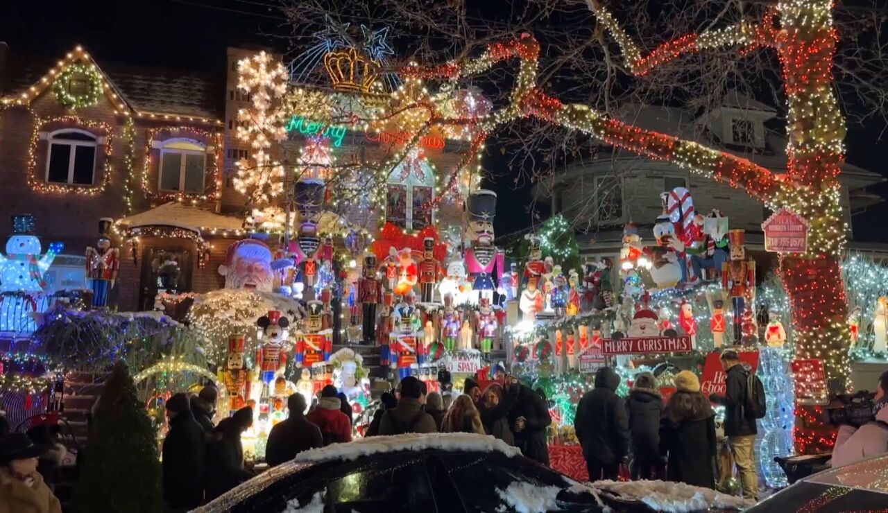 casa con luces en Nueva York